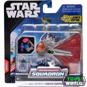   Star Wars - Csillagok háborúja Micro Galaxy Squadron 8 cm-es jármű figurával - Ginivex-osztályú vadászgép Ginivex-Class Starfighter + Asajj Ventress