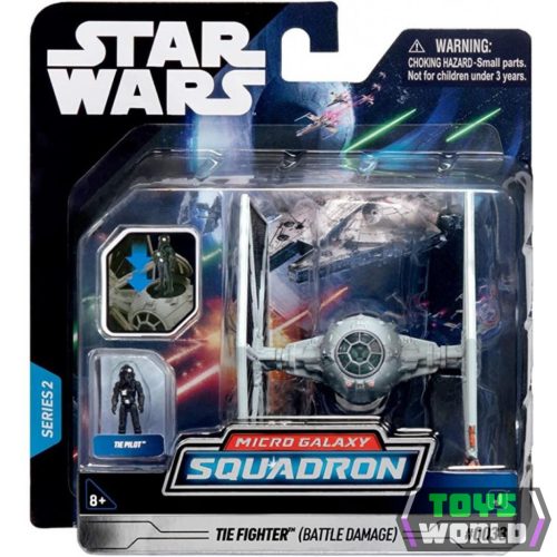 Star Wars - Csillagok háborúja Micro Galaxy Squadron 8 cm-es jármű figurával - Tie Figther - Battle Damage