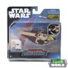 Star Wars - Csillagok háborúja Micro Galaxy Squadron 13 cm-es jármű figurával - Jedi Starfighter Delta 7-B + Obi-Wan Kenobi és R4-P17