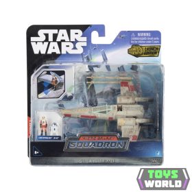   Star Wars - Csillagok háborúja Micro Galaxy Squadron 13 cm-es jármű figurával - X-Wing Vörös ötös + Luke Skywalker és R2-D2