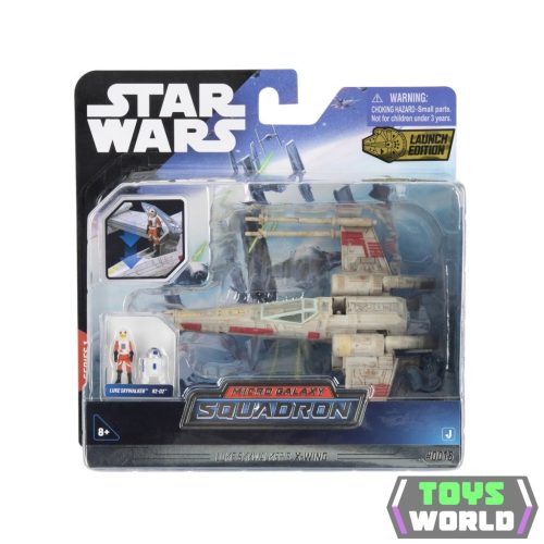 Star Wars - Csillagok háborúja Micro Galaxy Squadron 13 cm-es jármű figurával - X-Wing Vörös ötös + Luke Skywalker és R2-D2