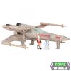 Star Wars - Csillagok háborúja Micro Galaxy Squadron 13 cm-es jármű figurával - X-Wing Vörös ötös + Luke Skywalker és R2-D2