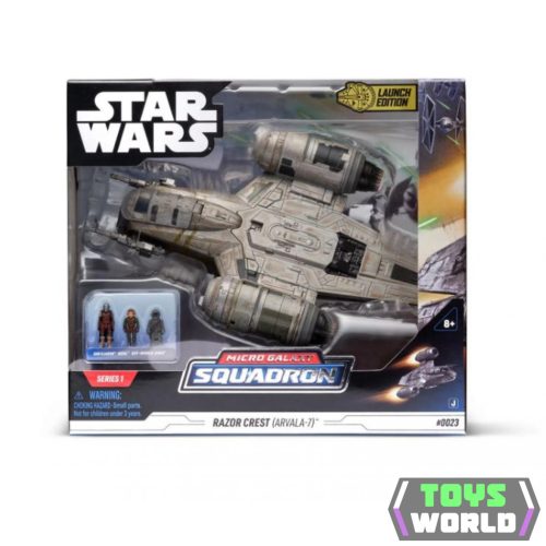 Star Wars - Csillagok háborúja Micro Galaxy Squadron 20 cm-es jármű figurával - Razor Crest Arvala-7 csatahajó