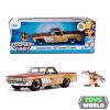 JADA - 1/24 - CHEVROLET - EL CAMINO PICK-UP WITH TANZMANIAN DEVIL FIGURE LOONEY TUNES 1967 - 2 TONE BROWN