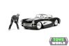 JADA - 1/24 - CHEVROLET - CORVETTE WITH WOLFMAN FIGURE 1957 - BLACK WHITE