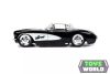 JADA - 1/24 - CHEVROLET - CORVETTE WITH WOLFMAN FIGURE 1957 - BLACK WHITE
