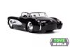 JADA - 1/24 - CHEVROLET - CORVETTE WITH WOLFMAN FIGURE 1957 - BLACK WHITE
