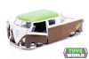 JADA - 1/24 - VOLKSWAGEN - T1 DOUBLE CABINE PICK-UP 1963 WITH GROOT FIGURE - GUARDIANS OF THE GALAXY - BROWN WHITE GREEN